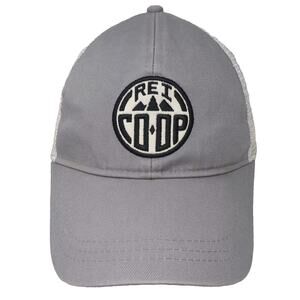 REI Co-op Trucker Hat Gray White OS Mountain Patch Mesh Snapback Adjustable